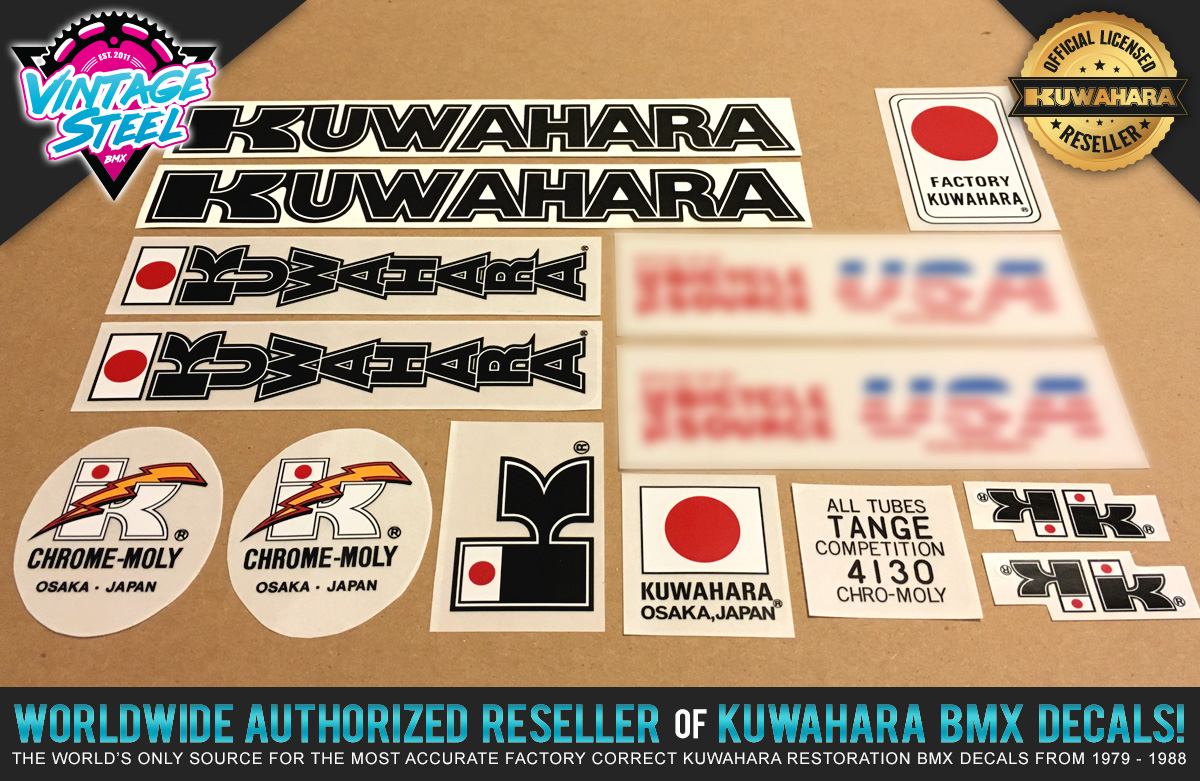 NOS Kuwahara Lightning Seatpost Bars Decal Old School BMX Sticker Laserlite Nova 